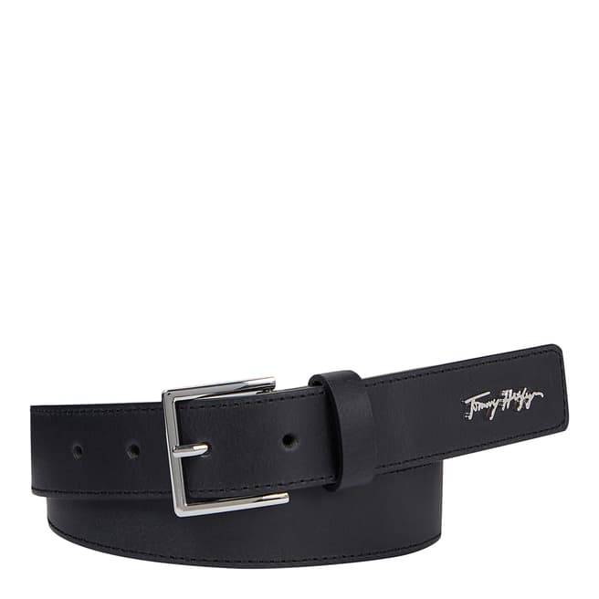 Tommy Hilfiger Black Signature Leather Belt