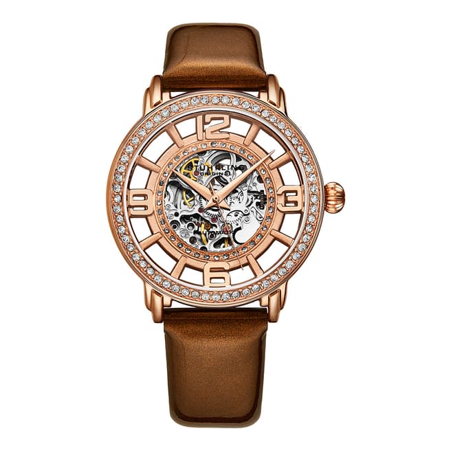 Stuhrling Women's Rose Gold/Bronze/Silver Leather Watch