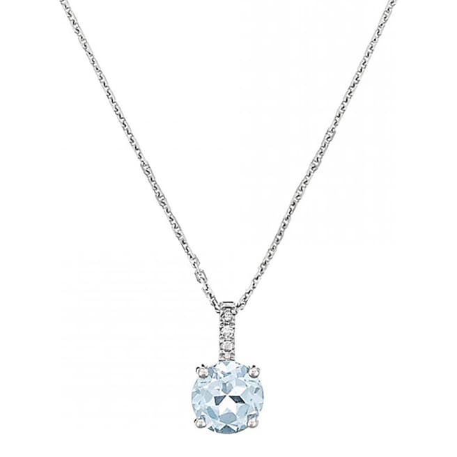Le Diamantaire Silver Sapphire Blue Light Pendant Necklace