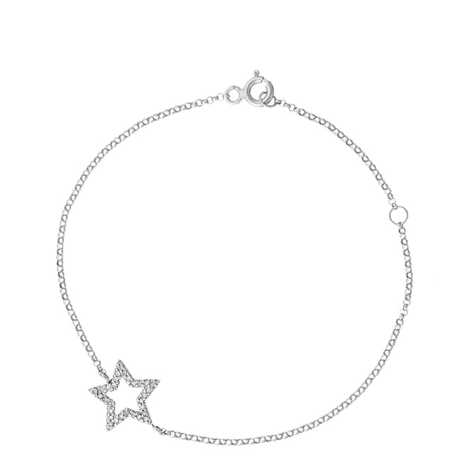 Le Diamantaire Silver Diamond Embellished Cross Pendant Necklace