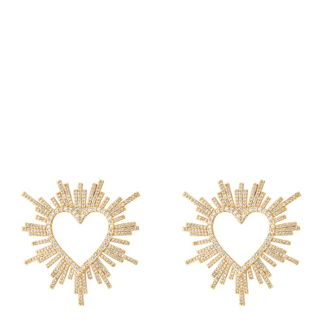 MeMe London Bursting Heart 18K Gold Plated Earrings