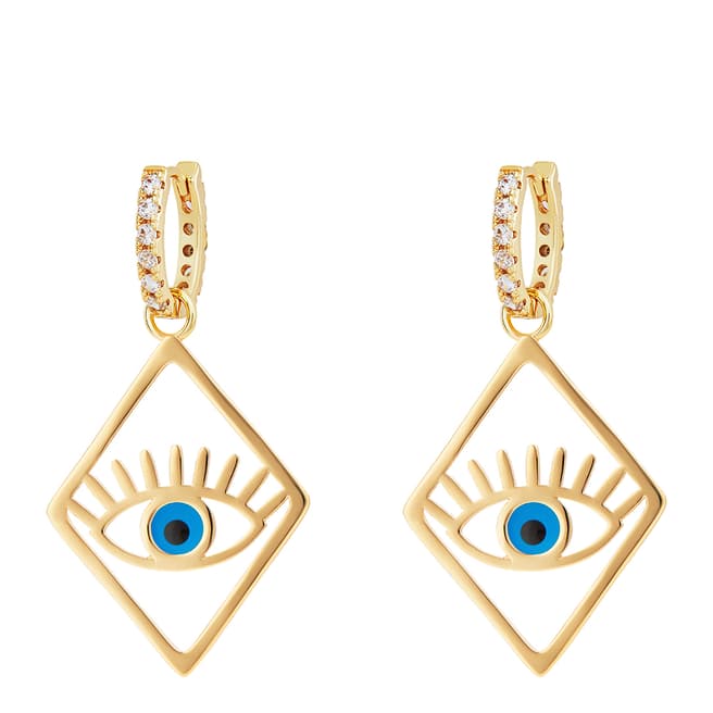 MeMe London Diamond Eye 18K Gold Plated Earrings