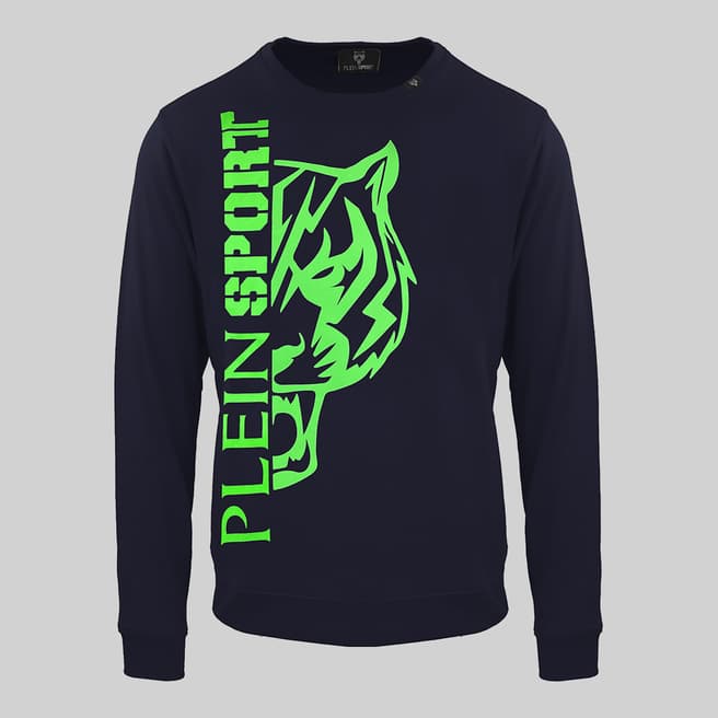 Philipp Plein Navy Tiger Graphic Sport Sweatshirt