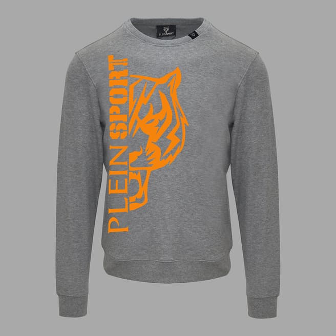 Philipp Plein Grey Tiger Graphic Sport Sweatshirt