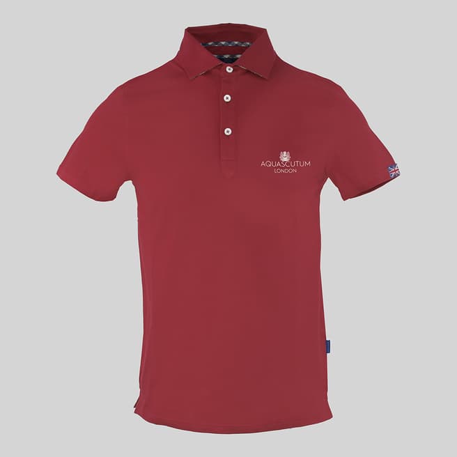 Aquascutum Red Chest Logo Polo Shirt