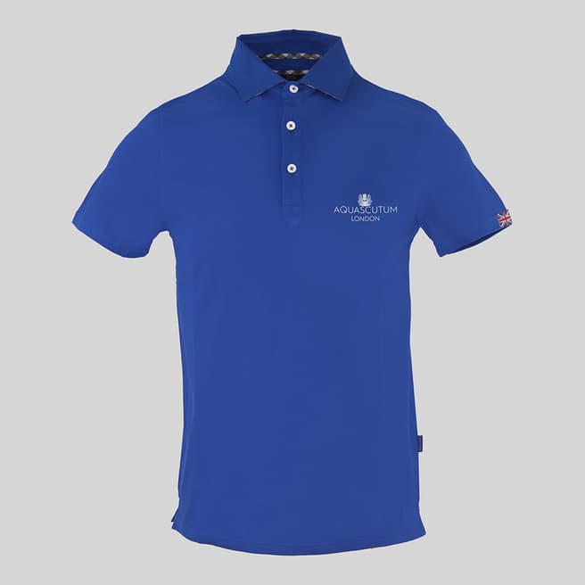 Aquascutum Blue Chest Logo Polo Shirt