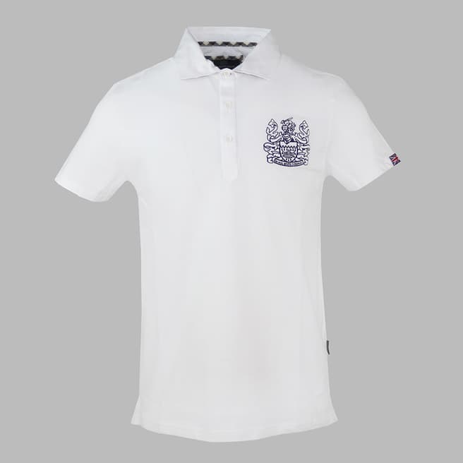 Aquascutum White Crest Logo Cotton Polo Shirt