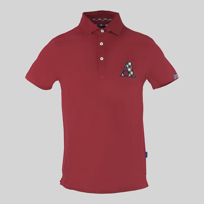 Aquascutum Red A Logo Cotton Polo Shirt