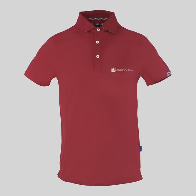 Aquascutum Red Logo Cotton Polo Shirt