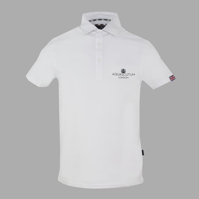 Aquascutum White Chest Logo Polo Shirt
