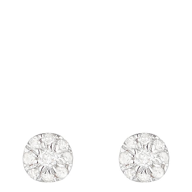 Artisan Joaillier Silver Diamond Embellished Round Stud Earrings