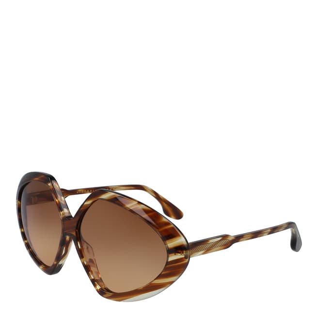Victoria Beckham Striped Havana Butterfly Sunglasses