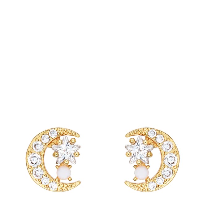 Celeste Starre 18k Gold Plated Moon Twinkle Earrings