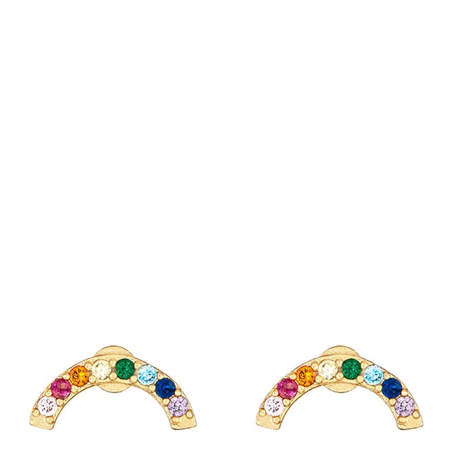 Celeste Starre 18k Gold Plated Rainbow Luck Earrings