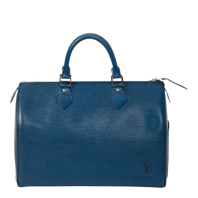 Vintage Louis Vuitton Vintage Blue Speedy Black Stitching Handbag