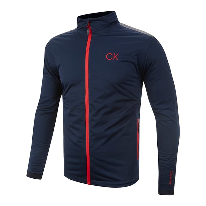 Calvin Klein Golf Navy/Red Waterproof Jacket with Protective Shoulder Panel