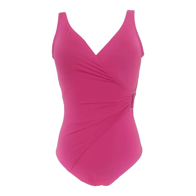 Moontide Pink Contours Side Trim Swimsuit