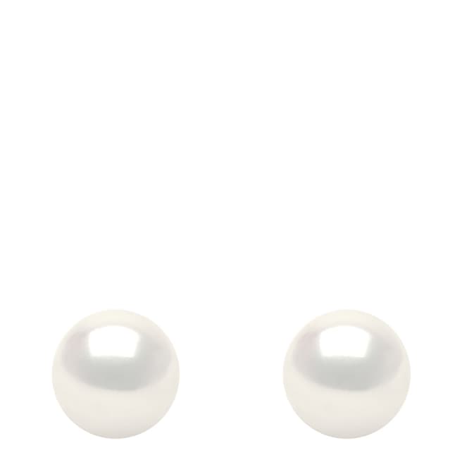 Ateliers Saint Germain Yellow Gold/White Real Freshwater Pearl Round Earrings