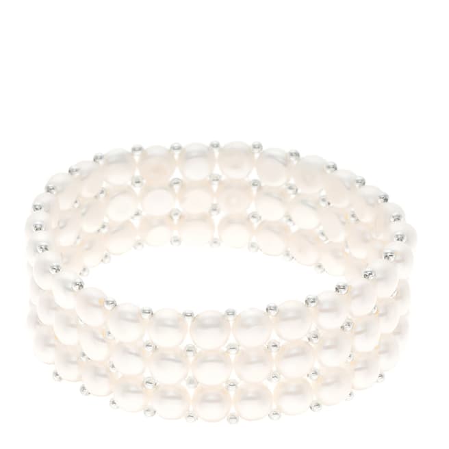 Ateliers Saint Germain Natural White 3 Rows Real Freshwater Pearls Bracelet