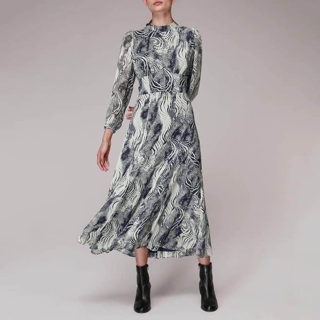 WHISTLES Multi Tiger Print Joan Dress