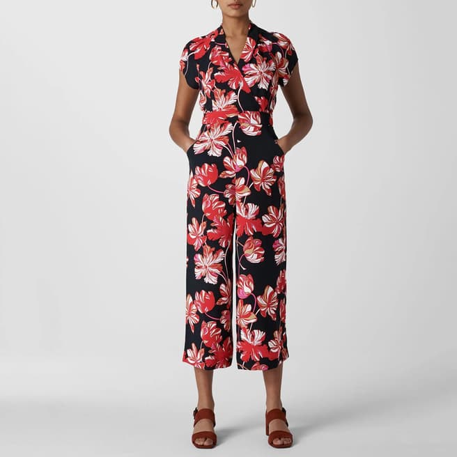 WHISTLES Red Tulip Print Mariana Jumpsuit