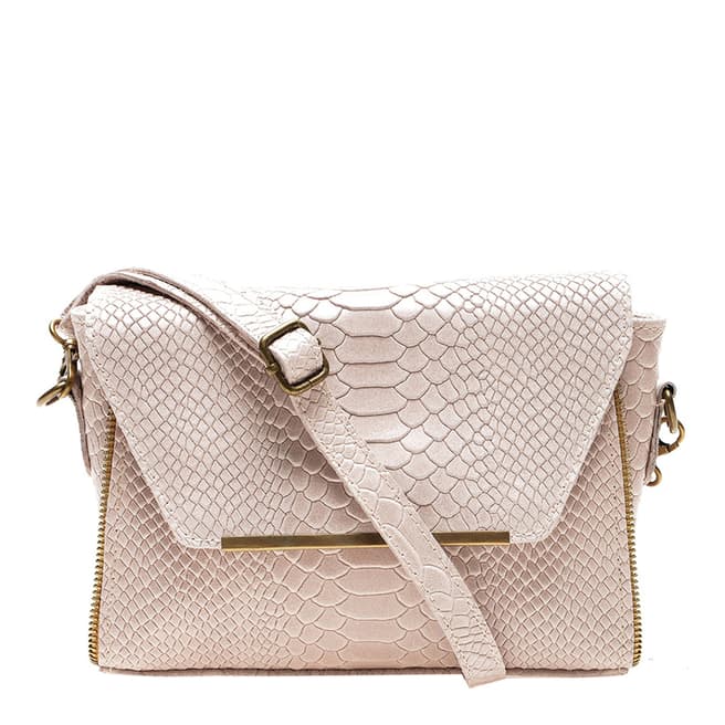 Luisa Vannini Pink Leather Flap Over Shoulder Bag