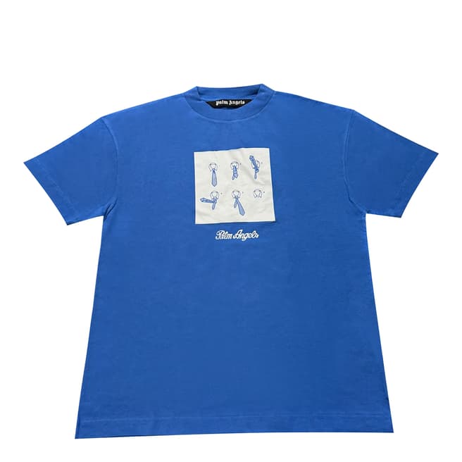 Palm Angels Blue Tie Graphic T-Shirt