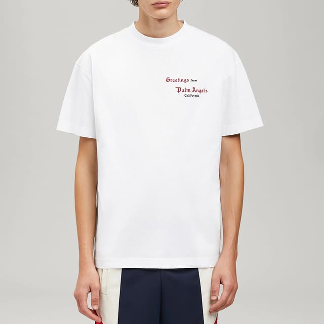 Palm Angels White Coral Short Sleeve T-Shirt