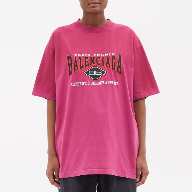 Balenciaga Pink Authentic Jersey Apparel T-Shirt