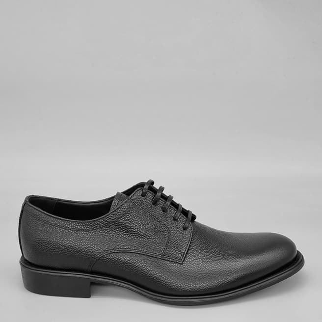 Dolce & Gabbana Black Grained Leather Derby Shoes 