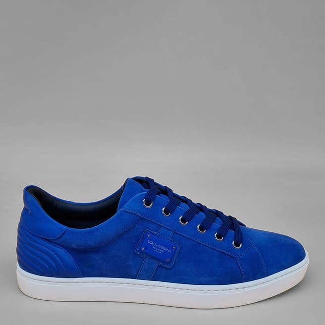 Dolce & Gabbana Blue Suede Low Top Sneaker