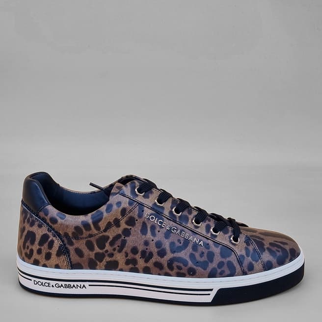 Dolce & Gabbana Black Leopard-print Sneaker 