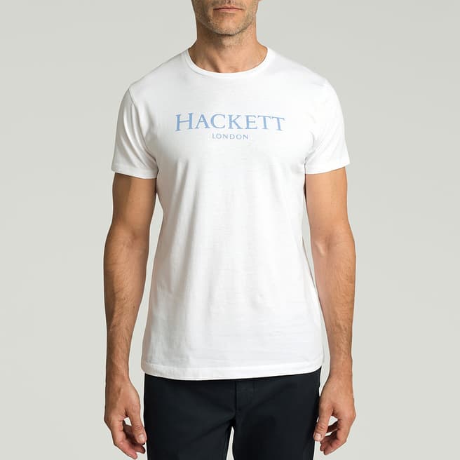 Hackett London White Chest Logo Cotton T-Shirt