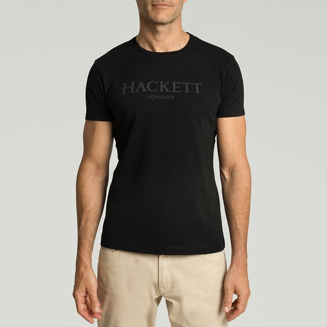 Hackett London Black Chest Logo Cotton T-Shirt