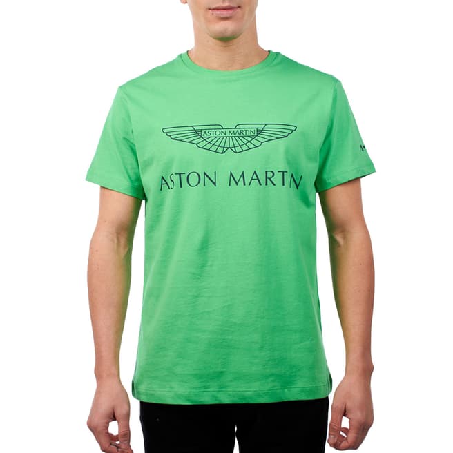 Hackett London Green AMR Chest Logo Cotton T-Shirt