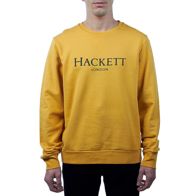 Hackett London Yellow Chest Logo Cotton Sweatshirt