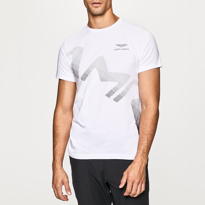 Hackett London White AMR Cross Body Logo Cotton T-Shirt