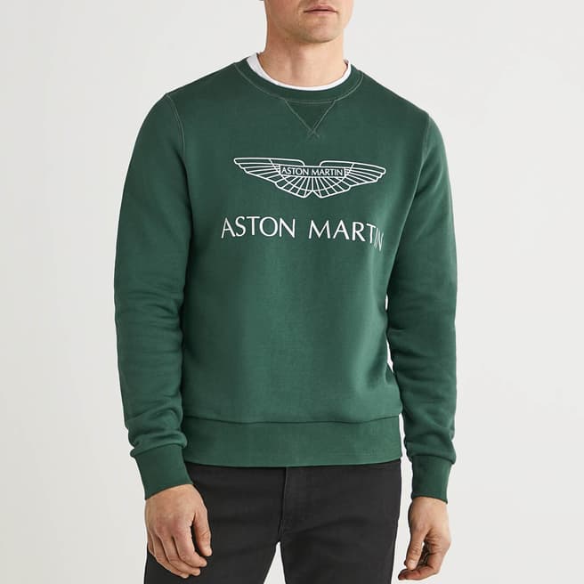 Hackett London Green AMR Chest Logo Cotton Sweatshirt