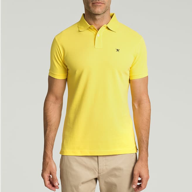 Hackett London Yellow Slim Fit Cotton Polo Shirt