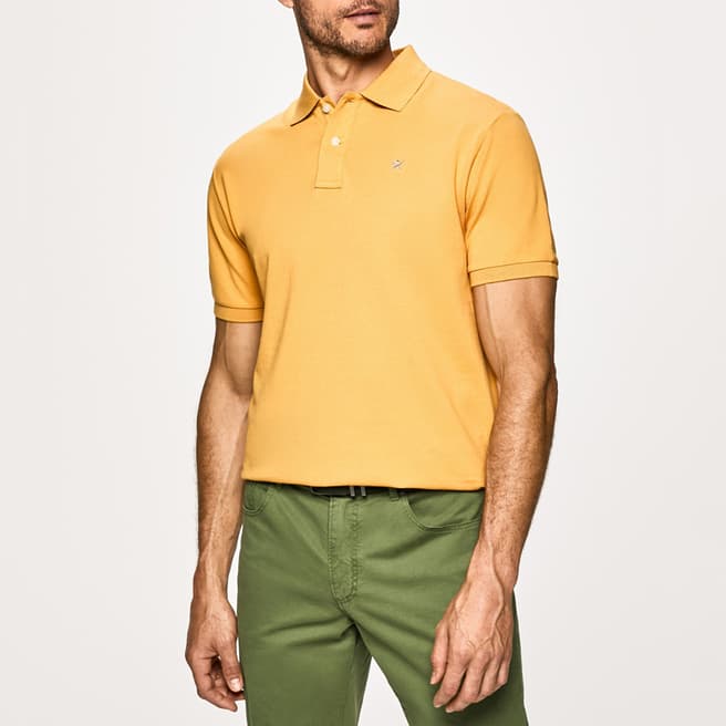 Hackett London Yellow Short Sleeve Cotton Polo Shirt