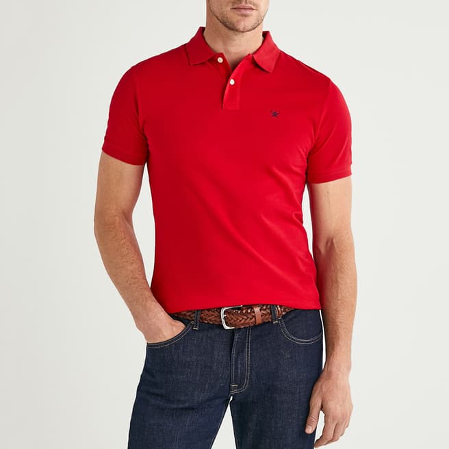 Hackett London Red Short Sleeve Cotton Polo Shirt