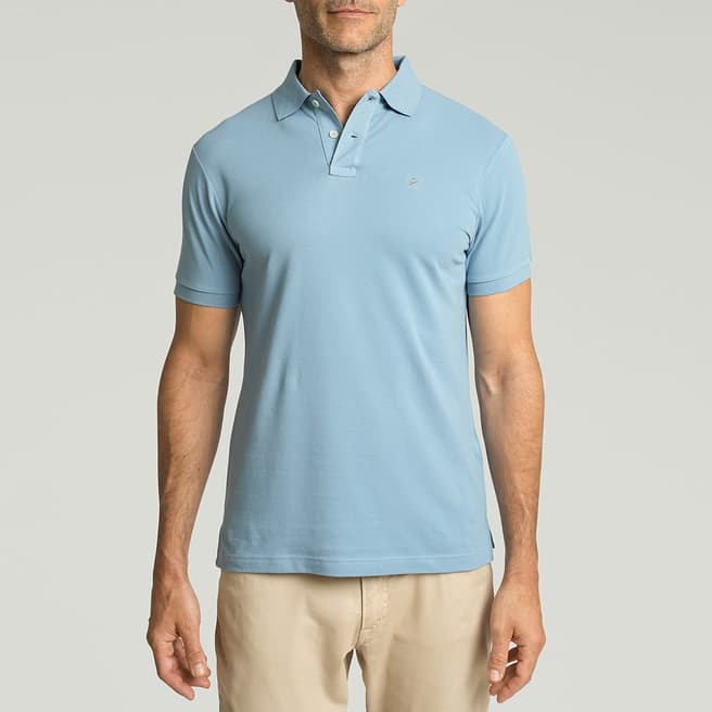 Hackett London Light Blue Slim Fit Cotton Polo Shirt