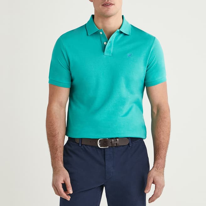 Hackett London Turquoise Short Sleeve Cotton Polo Shirt