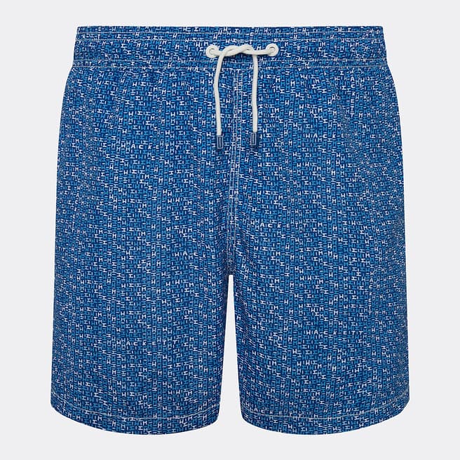 Hackett London Blue All Over Print Swim Shorts