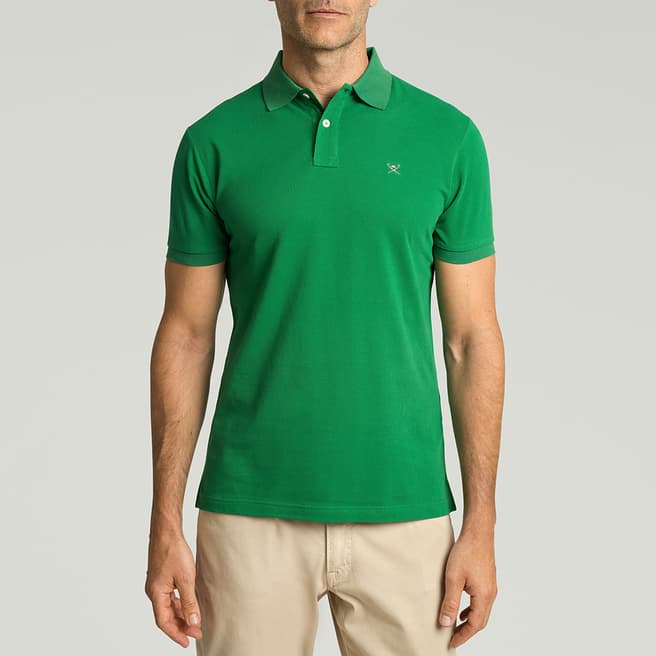 Hackett London Green Slim Fit Cotton Polo Shirt