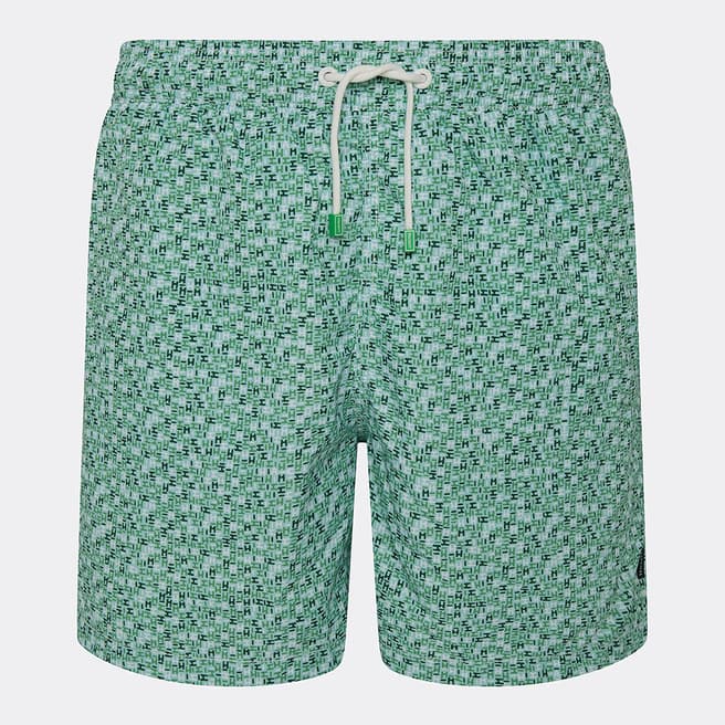 Hackett London Green All Over Print Swim Shorts