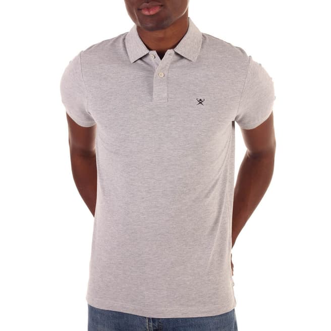 Hackett London Grey Short Sleeve Cotton Polo Shirt