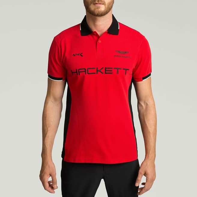 Hackett London Red AMR Cotton Blend Polo Shirt