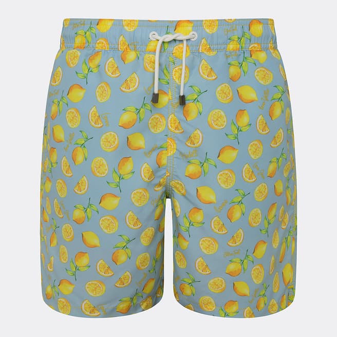 Hackett London Yellow Lemon Print Swim Shorts