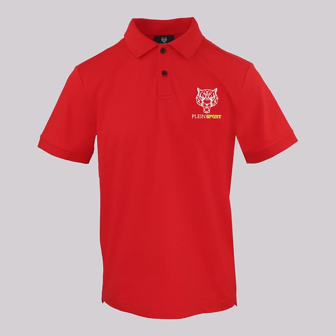 Philipp Plein Red Chest Logo Polo Shirt